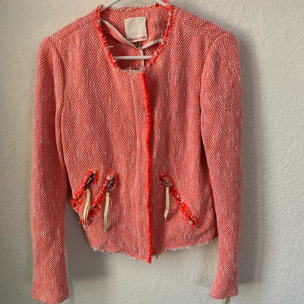 Rebecca Taylor Tweed Jacket with zipper pockets